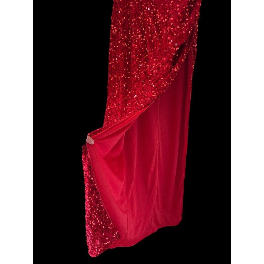 Full length Red sequin velour event/party dress - Picture 8 of 8